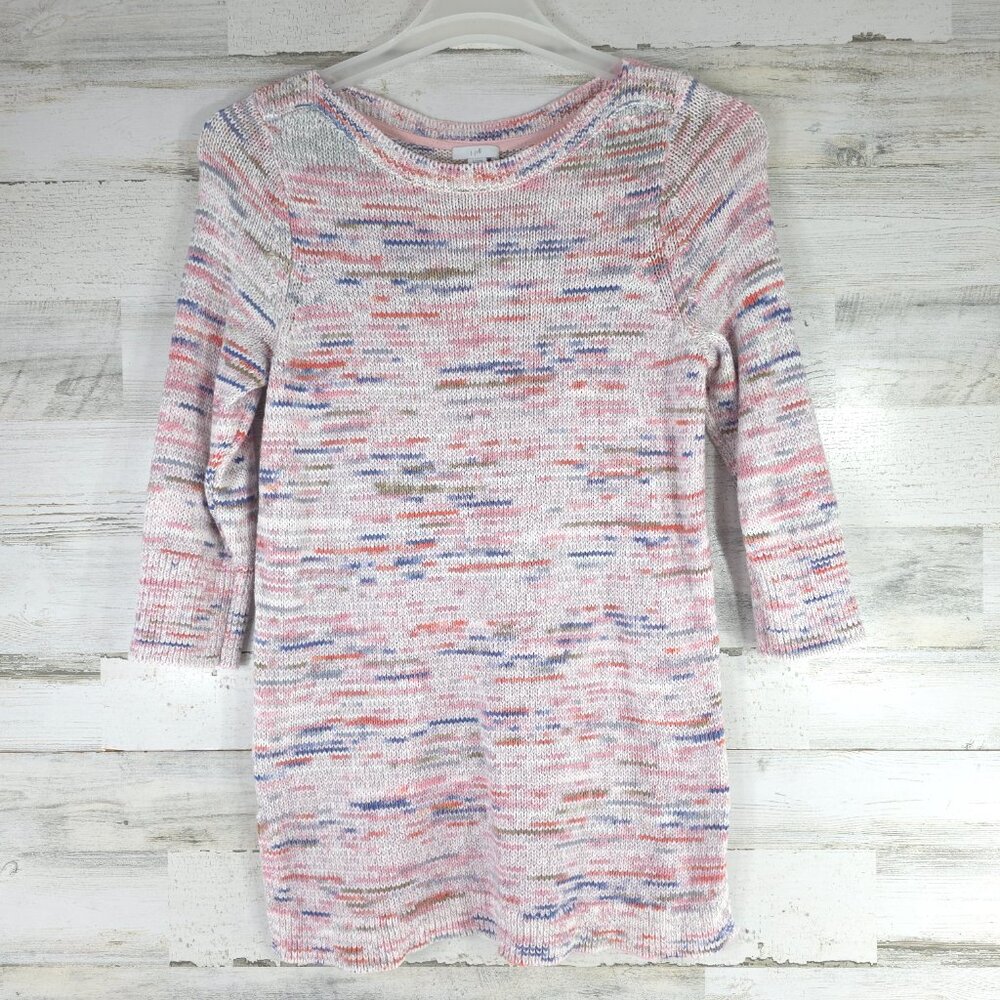 J JILL MULTICOLORED Space Dyed Yarn Tunic Sweater WOMEN'S SIZE SMALL PETITES EUC